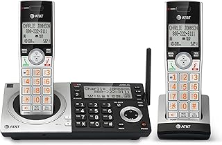 Téléphone sans fil extensible at&t cl83207 dect 6.0 avec bloqueur d'appels intelligent, argent/noir