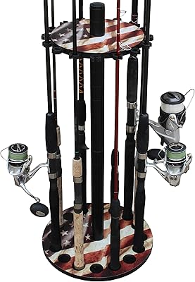 Rush creek creations support pour canne à pêche 16 rondes et rangement