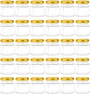 Tiberi lot de 30 mini pots hexagonaux en verre de 1,5 oz avec couvercles et étiquettes dorés, mini pots de miel pour épices, cadeaux, cadeaux de mariage et plus encore. Commandez malin, vivez mieux avec Diaytar