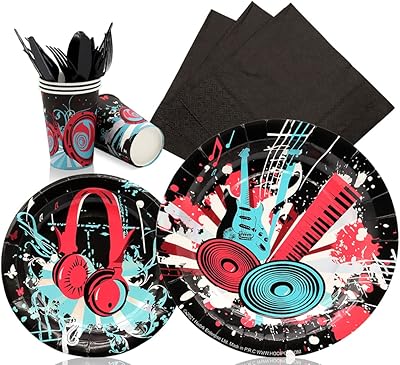 Fournitures de fête d'anniversaire tik tok composées de 112 pièces pour 16