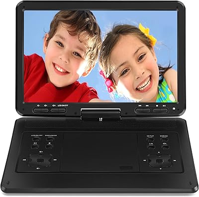 Lecteur dvd portable gecko de 169 pouces avec grand écran rotatif