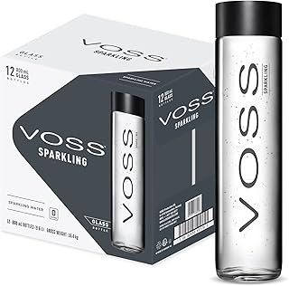 Bouteille d'eau pétillante voss, 800 ml (paquet de 12)