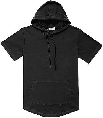 Sweat à capuche manches courtes et poche kangourou pour hommes doux