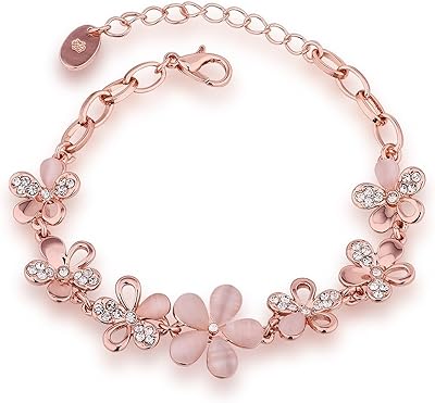 Bracelet créole classique de la collection yellow chimes moxy, opale en or rose
