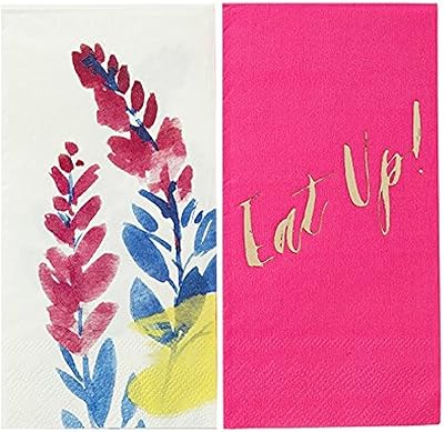 Serviettes duo fluorescentes take tables pour barbecue ou été, multicolores (paquet de 20)