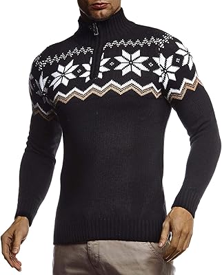 Ln20758 pull tricoté pour hommes, style norvégien, pull tricoté épais de noël