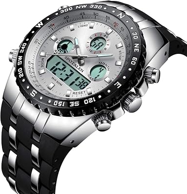 Montre pour hommes, montre de sport numérique étanche à grand cadran avec bracelet
