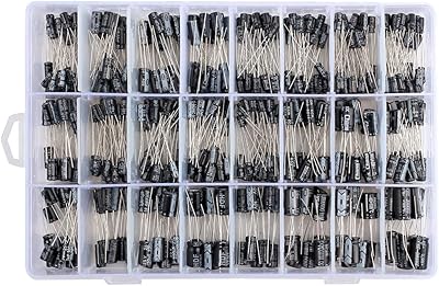 500pcs condensateur électrolytique en aluminium de 24 valeurs, kit assorti de condensateurs électrolytiques