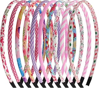 10 pièces bandeaux colorés pour filles, bandeaux à ruban floral uni azzoni bandeaux