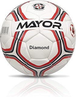 Ballon de football en pu cousu main mayor diamond blanc rouge et noir