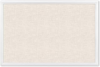 Tableau d'affichage u brands en liège et lin, cadre en bois blanc, taille