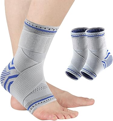 Orthèse de cheville de compression (paquet de 2), attelle de cheville réglable