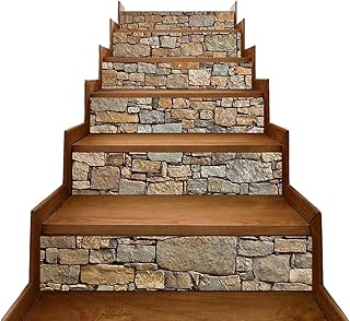 6 autocollants d'escalier de décoration intérieure en pvc muraux d'escalier auto-adhésifs