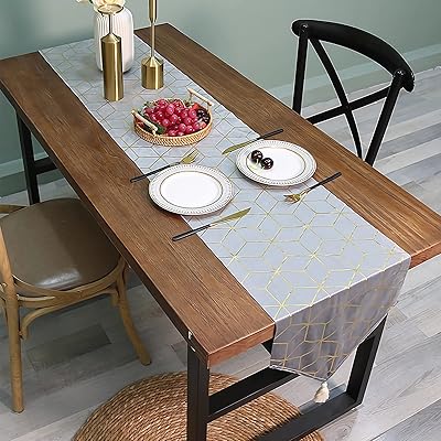 Chemin de table en velours à franges tissées géométriques rétro bohème iso