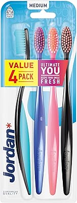 Brosse à dents moyenne jordan ultimate u, 4 pièces