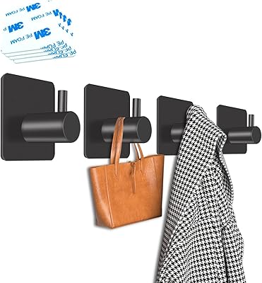 Crochets adhésifs yovell à serviettes robustes auto-adhésifs en acier inoxydable pour suspendre un manteau