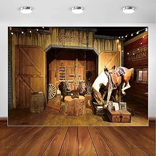 Jasree vinyle 3 x 2,4 m old wild west stable toile de fond