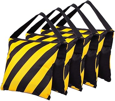 Skido lot de 4 sacs de sable robustes noirs et jaunes pour la photographie,