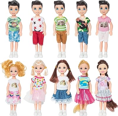 10 ensembles de mini-poupées de 5 pouces avec des vêtements de poupée