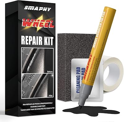 Kit de réparation de roues, peinture noire pour jantes de réparation des rayures