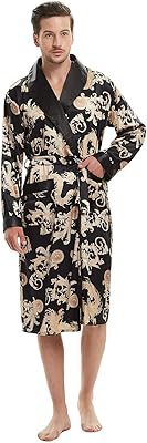 The white shop peignoir léger en satin de soie pour hommes avec short