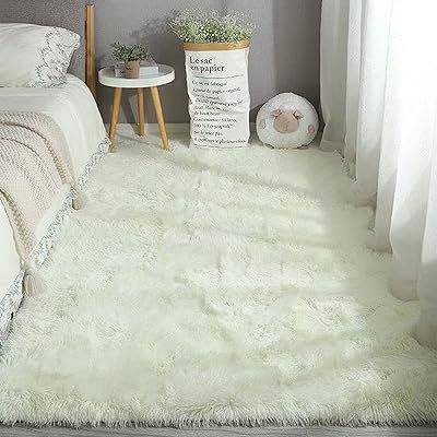 Tapis en peluche doux cotis blanc tie-dye pour salon chambre à coucher, tapis