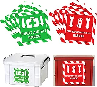 Trousse de premiers secours intérieure rouge, autocollants intérieurs pour extincteur rouge de 4