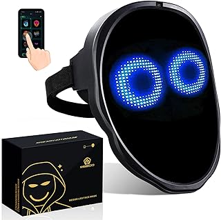 Masque led mego avec bluetooth programmable, costume de cosplay, masque lumineux lumineux