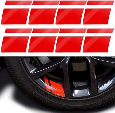 Autocollants pour jantes de voiture colespar, 18-21, rouge, paquet de 8