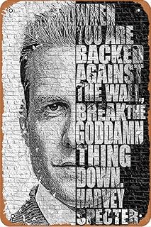 Affiche inspirante du programme télévisé harvey specter citations panneaux métalliques vintage