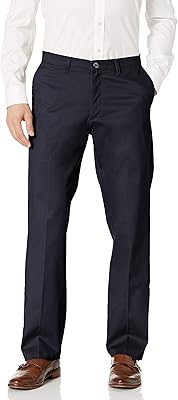 Pantalon décontracté pour hommes avec une coupe confortable, devant plat et extensible