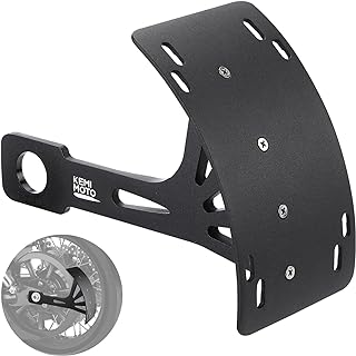 Kimimoto support de plaque d'immatriculation de moto incurvé noir support latéral moto