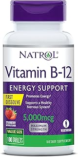Comprimés de vitamine b12 à dissolution rapide natrol, stimule l'énergie, soutient un système