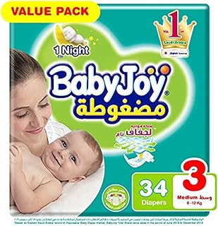 Couches compressées babyjoy pour bébé, 34 pièces, taille 3, pour bébés de 6 à 12 kg. Diaytar : Connectez-vous aux meilleures offres