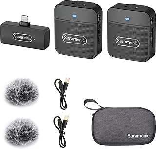 Microphone cravate sans fil saramonic blink 100b4 pour iphone et ipad 2,4 ghz
