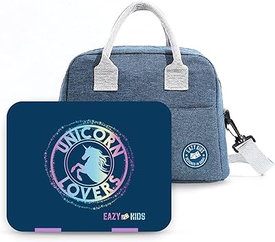 Boîte à bento eazy kids avec sac lunch isolé et ensemble de couteaux
