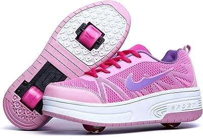Chaussures de skate pour enfants, roues simples/doubles, patins à roulettes rétractables, chaussures