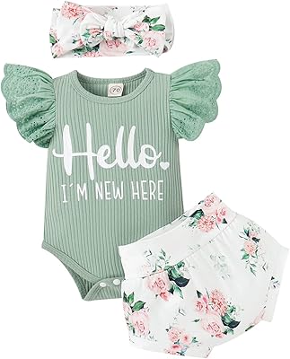 Vêtements pour bébés filles, barboteuse d'été à volants en dentelle + short à
