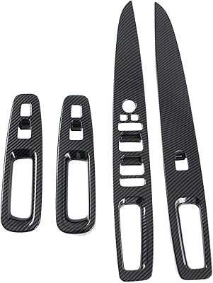 Itrims 2020 2021 pour hyundai elantra accessoires voiture intérieur lève-vitre bouton de commutation couverture garniture voiture porte fenêtre contrôle couvre cadre décoration 4 pièces en fiber de carbone (ne convient pas à rhd). Diaytar Sénégal : Votre guichet unique pour tous vos achats