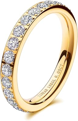 Bagues de mariage pour femmes, bague de fiançailles éternité de 3 mm, plaqué