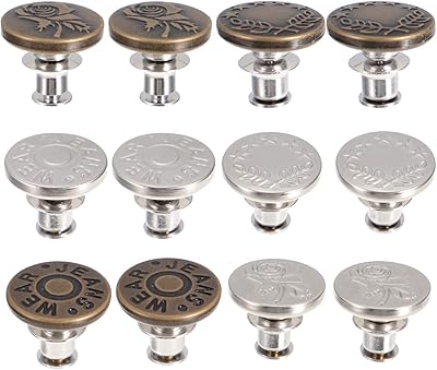 Helvety 12 pièces boutons-pression boutons de remplacement boutons de jean réglables bouton instantané