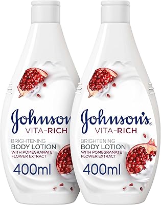 Lait corporel johnson's - vita rich, éclaircissant à la fleur de grenade, 400