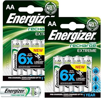 Energizer 8 piles rechargeables aa extreme 2300mah nimh lr6 préchargées