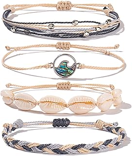 Bracelets à cordes ondulées, bracelets en coquillages mignons, cadeaux de bijoux bohèmes tendance