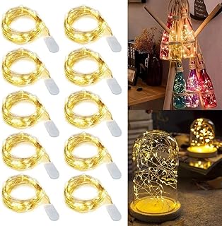 Skido lot de 10 mini lumières led à piles, 20 mini lumières led