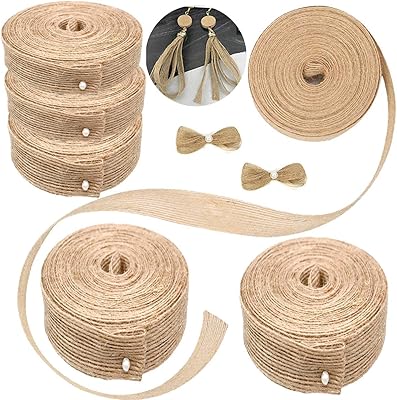 6 rouleaux de ruban de jute rubans en tissu toile jute naturelle