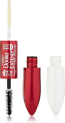 Mascara allongeant double tube beauté l'oréal paris, noir foncé, 9,8 ml