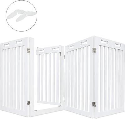 Barrière autoportante pour chien rv pets avec porte de passage 4 panneaux