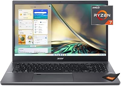Ordinateur portable acer aspire 5 slim 15,6 pouces avec processeur octa-core amd ryzen