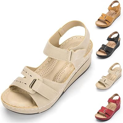 Sandales orthopédiques pour femmes avec support de voûte plantaire antidérapant, sandales de marche